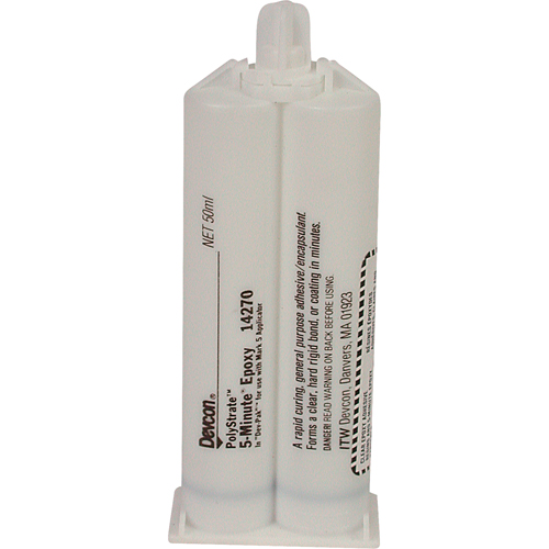 5-Minute Adhesive, 50 ml, Dual Cartridge, Two-Part, Clear Les Fournitures Industrielles Méga