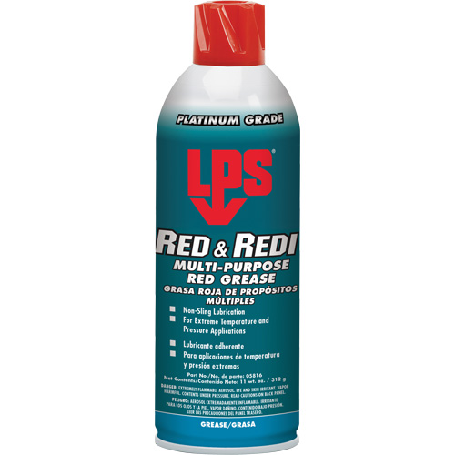 Graisse rouge Red & Redi tout usage, 16 oz, Canette a&eacute;rosol Les Fournitures Industrielles Méga