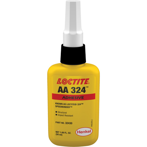 Adh&eacute;sif acrylique structurel 324 Speedbonder, Deux composants, 50 ml, Bouteille, Jaune Les Fournitures Industrielles Méga