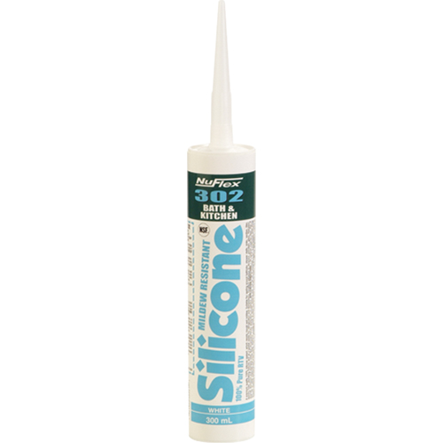 Scellant de silicone pour salle de bain et cuisine NuFlex 302 , 300 ml, Cartouche, Transparent Les Fournitures Industrielles Méga