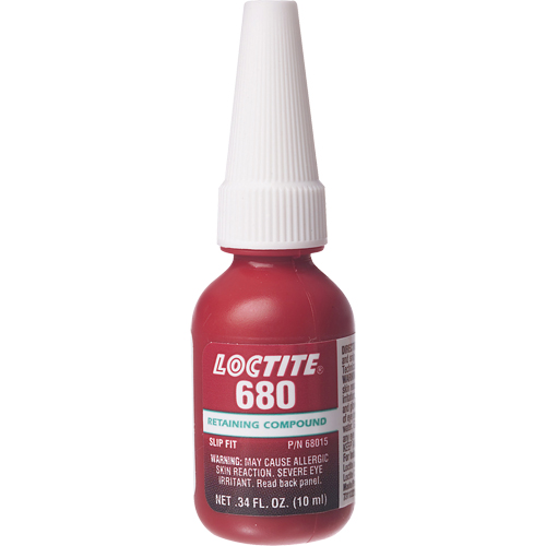 680 High Strength/Low-Viscosity Retaining Compounds, 10 ml, Bottle, Green Les Fournitures Industrielles Méga