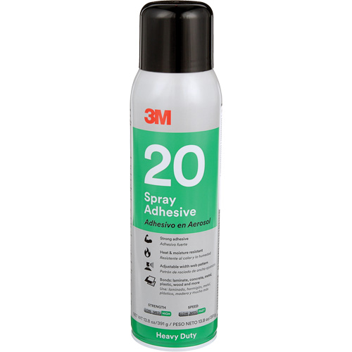 20 Heavy Duty Spray Adhesive, Clear, Aerosol Can Les Fournitures Industrielles Méga