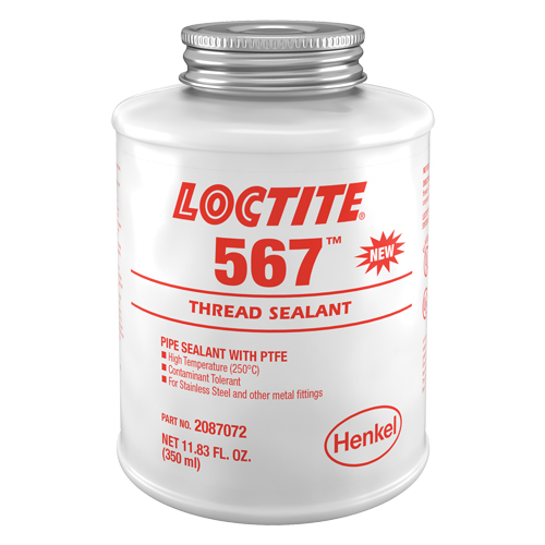 567 High Temperature Thread Sealant, Brush Top Bottle, 350 ml, -53.88° C - 204° C/-65° F - 400° F Les Fournitures Industrielles Méga