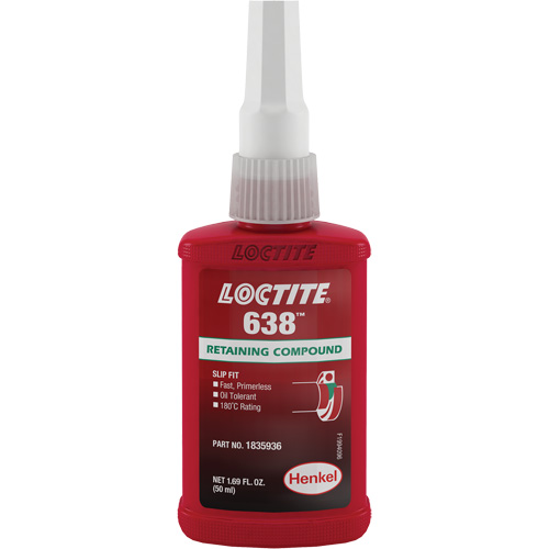 Compos&eacute; de retenue Loctite 638, 50 ml, Bouteille, Vert Les Fournitures Industrielles Méga
