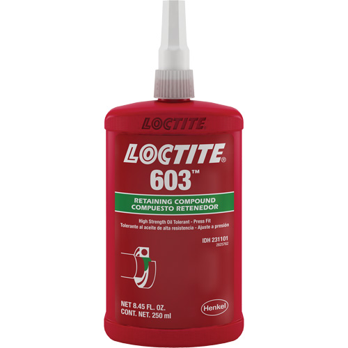 Compos&eacute; de retenue Loctite 603, 250 ml, Bouteille, Vert Les Fournitures Industrielles Méga