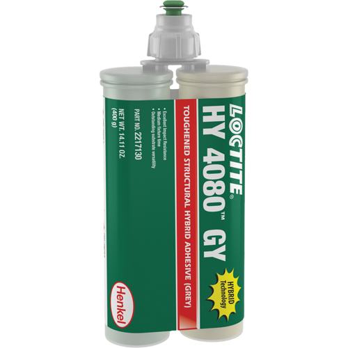 HY 4080 GY Structural Repair Hybrid Adhesive, Two-Part, Dual Cartridge, 400 g, Grey Les Fournitures Industrielles Méga