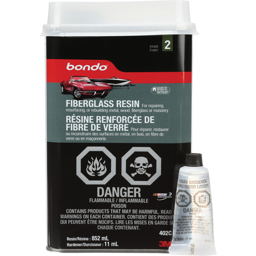 Bondo&reg; Fibreglass Resin, Two-Part, 852 ml, Bottle, Off-White Les Fournitures Industrielles Méga