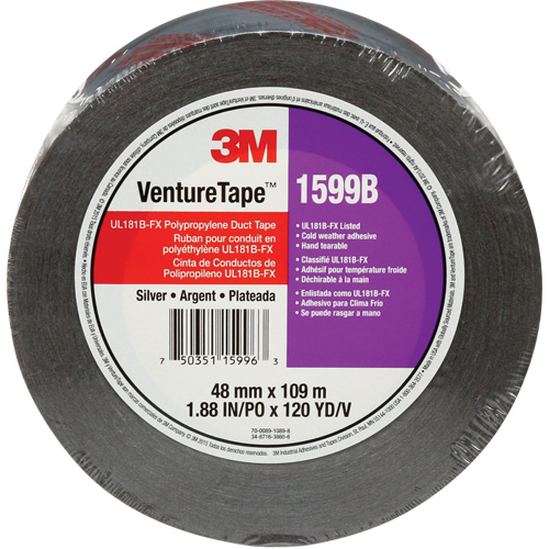 1599B Venture Tape Polypropylene Tape, 3 mils, Silver, 48 mm (2") x 109.7 m (359.9') Les Fournitures Industrielles Méga
