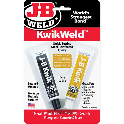 KwikWeld Epoxy, Two-Part, Tube, 2 oz., Grey Les Fournitures Industrielles Méga