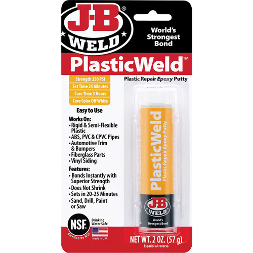 Colle &eacute;poxyde PlasticWeld, 2 oz, B&acirc;ton, Blanc cass&eacute; Les Fournitures Industrielles Méga