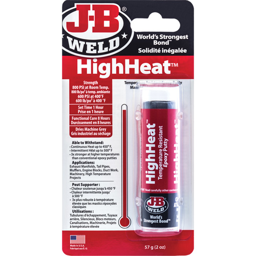 Colle &eacute;poxyde r&eacute;sistant aux temp&eacute;ratures &eacute;lev&eacute;es HighHeat, 2 oz, B&acirc;ton, Gris Les Fournitures Industrielles Méga