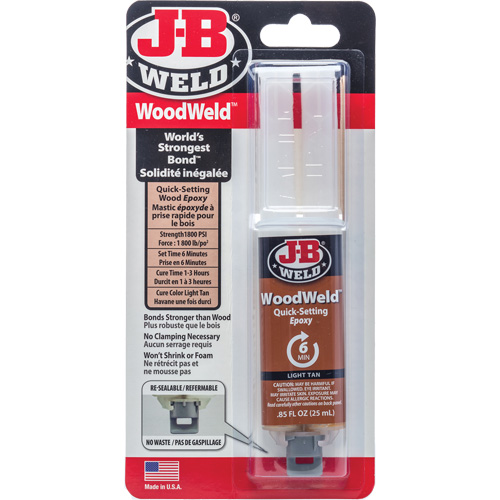 Adh&eacute;sif WoodWeld, 25 ml, Seringue, Deux composants, Havane Les Fournitures Industrielles Méga