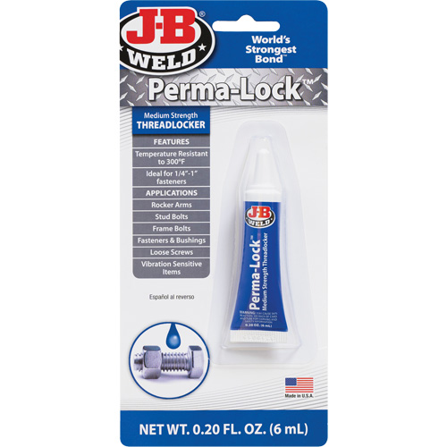 Perma-Lock Threadlocker, Blue, Medium, 6 ml, Tube Les Fournitures Industrielles Méga