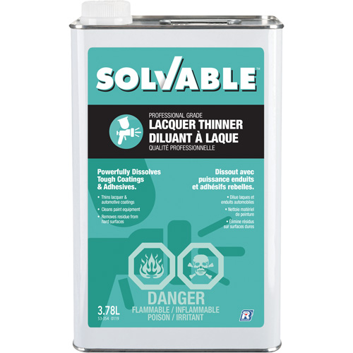 Professional Grade Lacquer Thinner, Rectangular Can, 3.78 L Les Fournitures Industrielles Méga