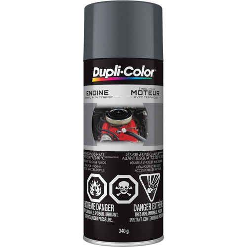 Peinture &agrave; &eacute;mail avec c&eacute;ramique pour moteur, Fonte grise, Tr&egrave;s brillant, 12 oz, Canette a&eacute;rosol Les Fournitures Industrielles Méga