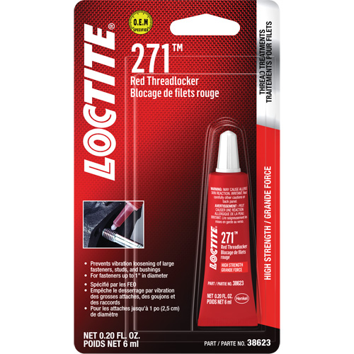 271 Threadlocker, Red, High, 6 ml, Tube Les Fournitures Industrielles Méga