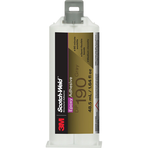 Scotch-Weld Epoxy Adhesive DP190, 1.64 fl. oz., Cartridge, Two-Part, Grey Les Fournitures Industrielles Méga
