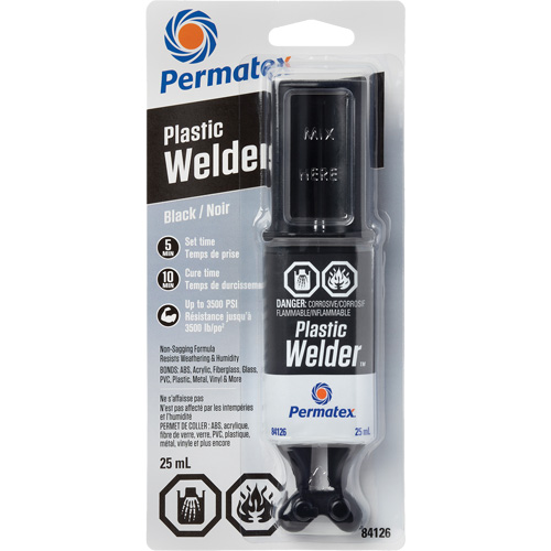 Colle &eacute;poxyde Plastic Welder, 25 ml, Seringue, Deux composants, Noir Les Fournitures Industrielles Méga