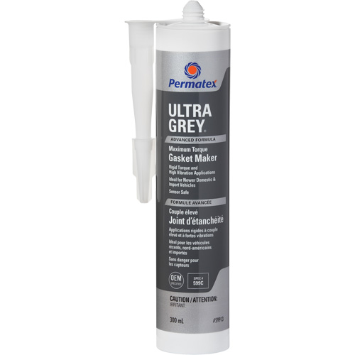 Compos&eacute; &agrave; joints de silicone RTV rigide pour couple &eacute;lev&eacute; Ultra Grey, Cartouche, Gris Les Fournitures Industrielles Méga