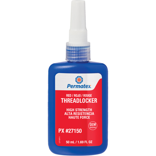 Adh&eacute;sif frein-filet, Rouge, &eacute;lev&eacute;, 50 ml, Bouteille Les Fournitures Industrielles Méga