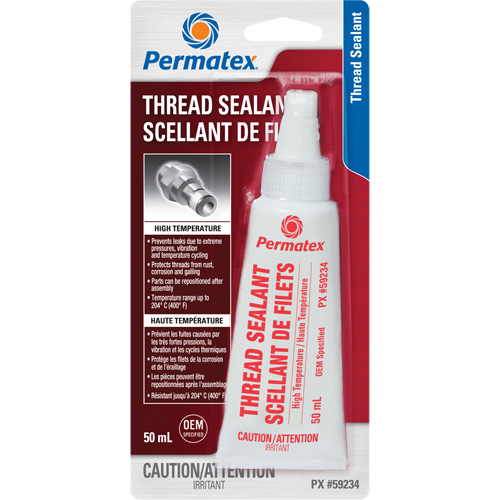 Scellant pour filetage haute temp&eacute;rature, Bouteille, 50 ml, -54° C - 204° C/-65° F - 400° F Les Fournitures Industrielles Méga