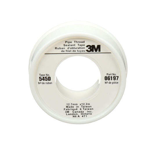 Scotch&reg; Thread Sealant Tape, 480" L x 1/2" W, White Les Fournitures Industrielles Méga
