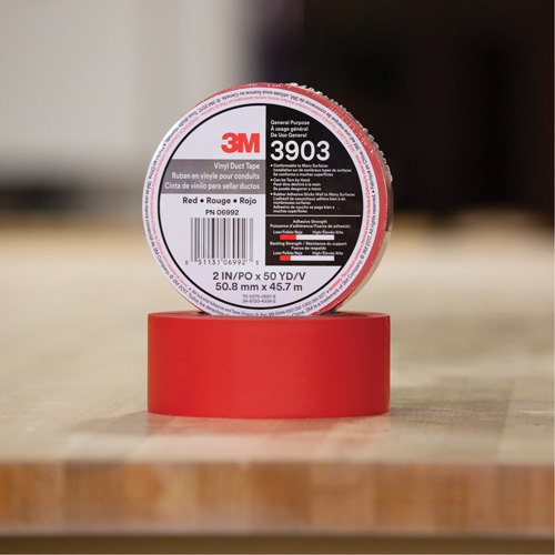 3903 Vinyl Duct Tape, 48 mm (2") W x 46 m (151') L, 6.5 mils, Red Les Fournitures Industrielles Méga