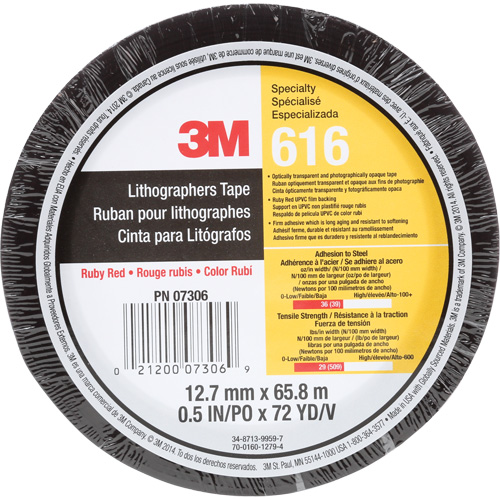 Ruban pour lithographe 616, 12,7 mm (1/2") x 66 m (216'), Rouge Les Fournitures Industrielles Méga
