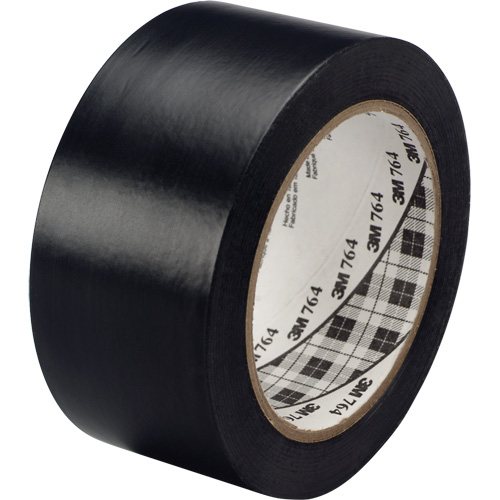 Ruban en vinyle pour travaux g&eacute;n&eacute;raux 764, 25,4 mm (1") la x 32,9 m (108') lo, 5 mils, Noir Les Fournitures Industrielles Méga