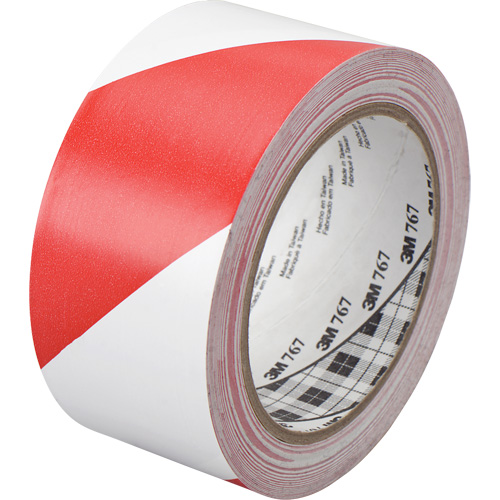 Ruban de signalisation de danger 767, 50,8 mm (2") x 33 m (108'), Rouge/Blanc Les Fournitures Industrielles Méga