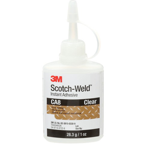 Adh&eacute;sif instantan&eacute; CA8 Scotch-Weld, Transparent, Bouteille, 1 oz Les Fournitures Industrielles Méga