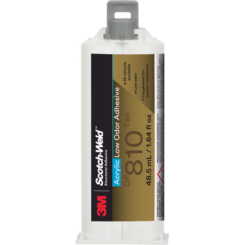 Adh&eacute;sif acrylique &agrave; faible odeur Scotch-Weld, Deux composants, Cartouche, 1,64 liq. oz., Blanc cass&eacute; Les Fournitures Industrielles Méga