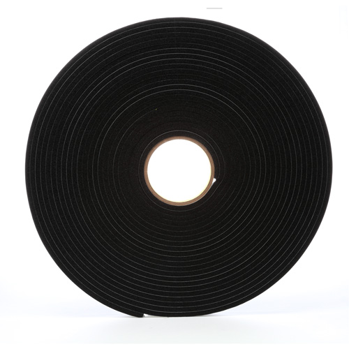 4504 Vinyl Foam Tape, 19 mm (3/4") W x 16.5 m (54') L, 250 mils, Black Les Fournitures Industrielles Méga