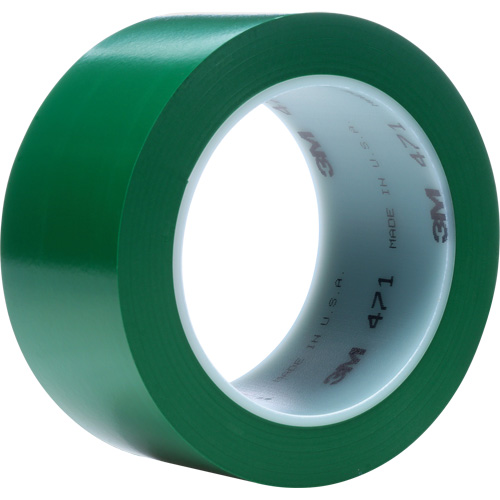 Ruban en vinyle 471, 76 mm (3") la x 32,9 m (108') lo, 5,3 mils, Vert Les Fournitures Industrielles Méga