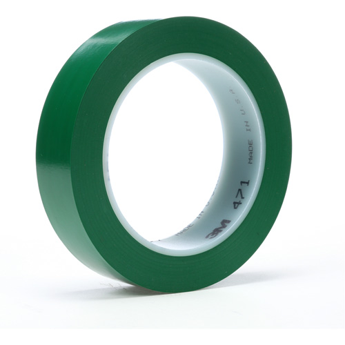 471 Vinyl Tape, 19 mm (3/4") W x 32.9 m (108') L, 5.2 mils, Green Les Fournitures Industrielles Méga