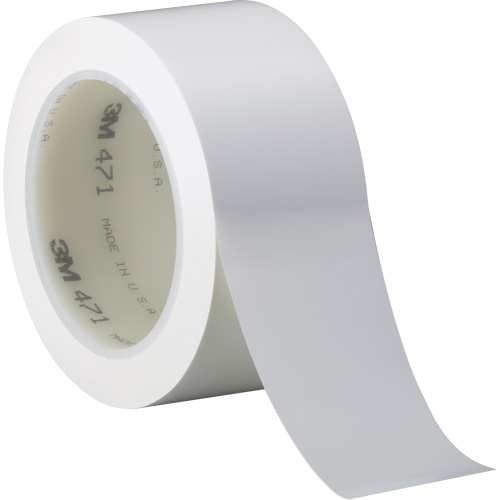 Ruban en vinyle 471, 38 mm (1-1/2") la x 32,9 m (108') lo, 5,2 mils, Blanc Les Fournitures Industrielles Méga