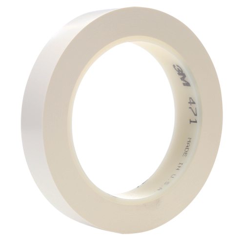 Ruban en vinyle 471, 25,4 mm (1") la x 32,9 m (108') lo, 5,3 mils, Blanc Les Fournitures Industrielles Méga