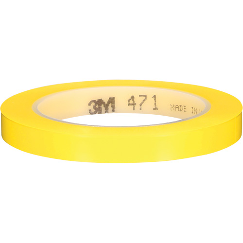 Ruban en vinyle 471, 12 mm (1/2") la x 32,9 m (108') lo, 5,2 mils, Jaune Les Fournitures Industrielles Méga