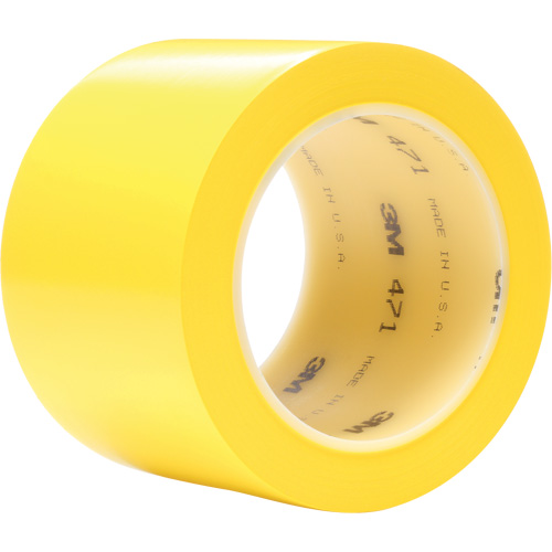 471 Vinyl Tape, 76.2 mm (3") W x 32.9 m (108') L, 5.2 mils, Yellow Les Fournitures Industrielles Méga