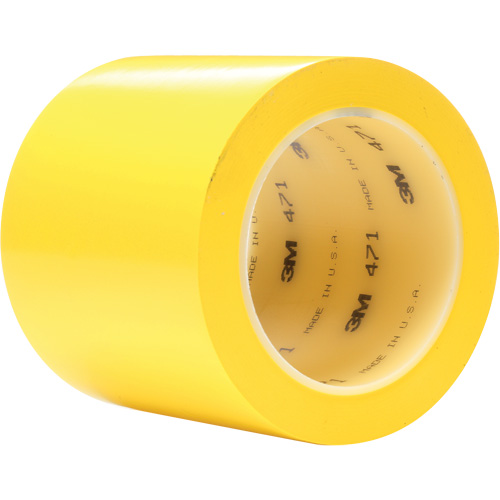 471 Vinyl Tape, 102 mm (4") W x 32.9 m (108') L, 5.2 mils, Yellow Les Fournitures Industrielles Méga