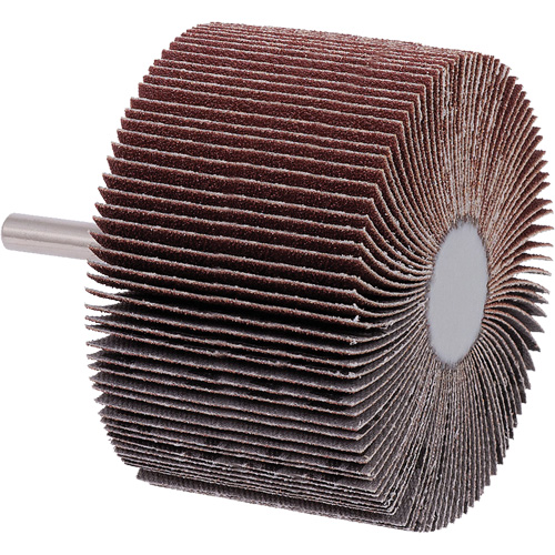 Mounted Flap Wheel, A80 Grit, 3" x 2" x 1/4" Les Fournitures Industrielles Méga