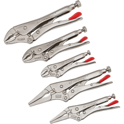 5-Piece Curved & Long Nose Locking Plier Set, 14-1/2" L Les Fournitures Industrielles Méga