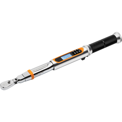 Cl&eacute; dynamom&eacute;trique &agrave; t&ecirc;te flexible 120XP avec angle, &eacute;lectronique, Entraînement 1/4" carr&eacute;, 24 - 240 lb-po Les Fournitures Industrielles Méga
