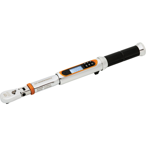 Cl&eacute; dynamom&eacute;trique &agrave; t&ecirc;te flexible 120XP avec angle, &eacute;lectronique, Entraînement 3/8" carr&eacute;, 120 - 1200 lb-pi Les Fournitures Industrielles Méga