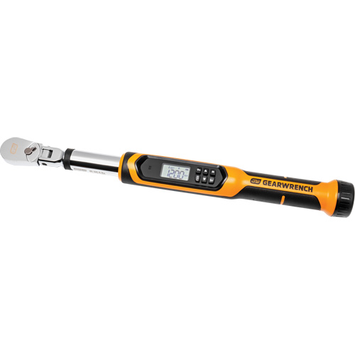 Cl&eacute; dynamom&eacute;trique &agrave; t&ecirc;te flexible avec angle, &eacute;lectronique, Entraînement 3/8" carr&eacute;, 120 - 1200 lb-pi Les Fournitures Industrielles Méga