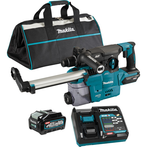 Marteau rotatif sans fil avec moteur sans balai XGT SDS-Plus avec accessoire daspiration des poussi&egrave;res DX10, 40 V, 1-3/16", 3 lb-pi, 0-840 tr/min Les Fournitures Industrielles Méga