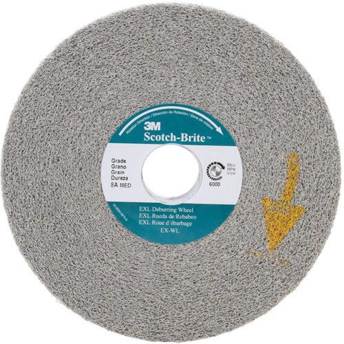Meules d'&eacute;barbage EXL Scotch-Brite, 6" x 1", Arbre de 1", Oxyde d'aluminium Les Fournitures Industrielles Méga