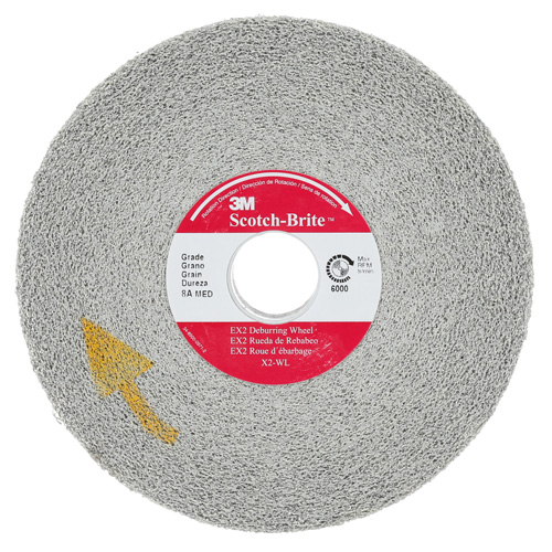 Meule d'&eacute;barbage EXL Scotch-Brite, 6" x 1", Arbre de 1"-8, 1, Oxyde d'aluminium Les Fournitures Industrielles Méga