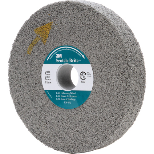 Meule d'&eacute;barbage EXL Scotch-Brite, 8" x 1", Arbre de 3" Les Fournitures Industrielles Méga