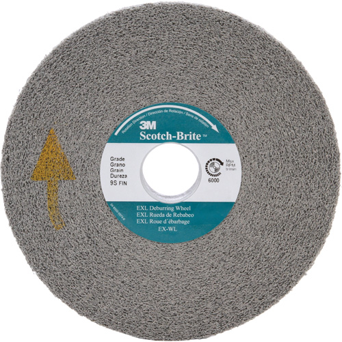 Meule d'&eacute;barbage EXL Scotch-Brite, 6" x 1", Arbre de 1" Les Fournitures Industrielles Méga
